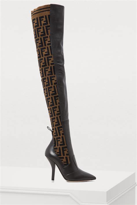 fendi thigh high boots heels.